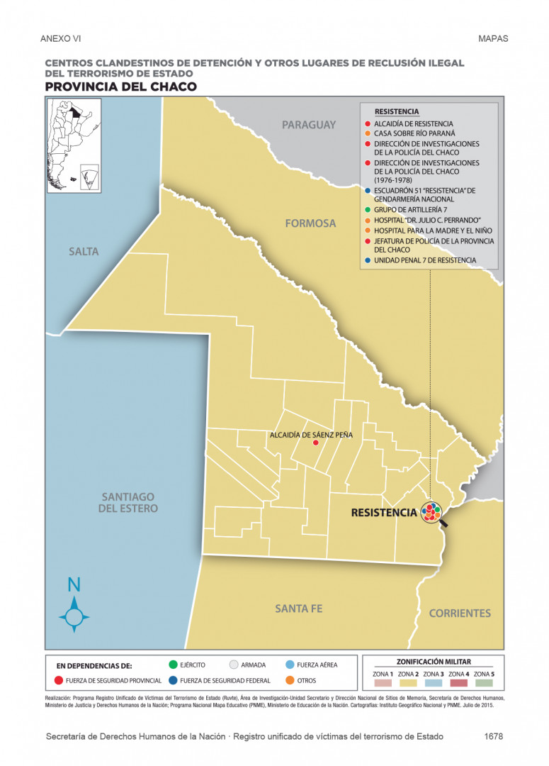 Mapas de centros clandestinos de detención CCD y hechos represivos