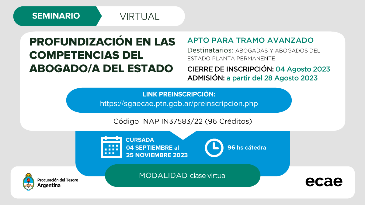 Seminario Apto para Tramo Avanzado Profundización en las Competencias