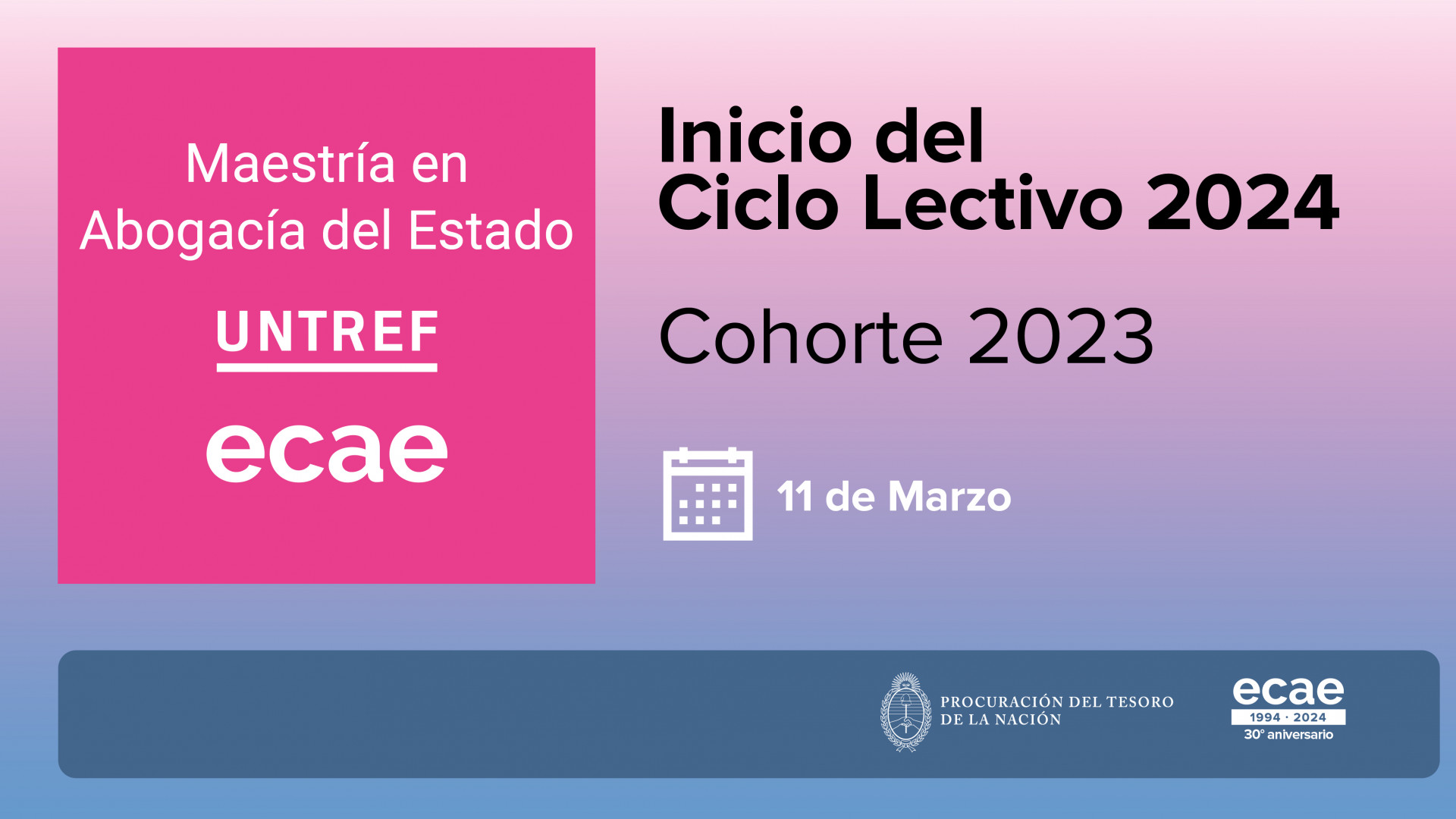 Inició el ciclo lectivo 2024 de la Maestría en Abogacía del Estado de