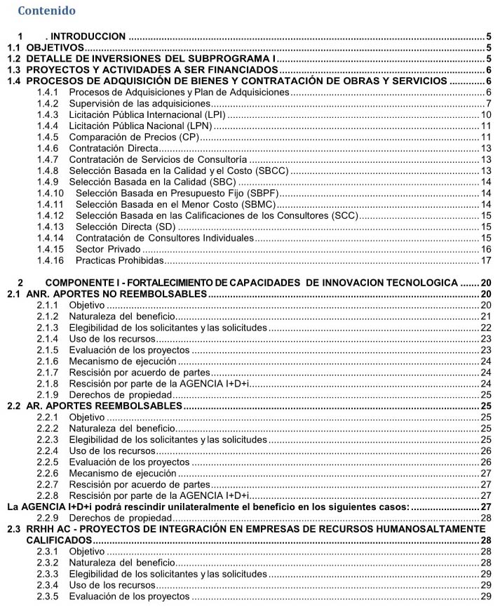 Gastos elegibles plan de apoyo a la innovación