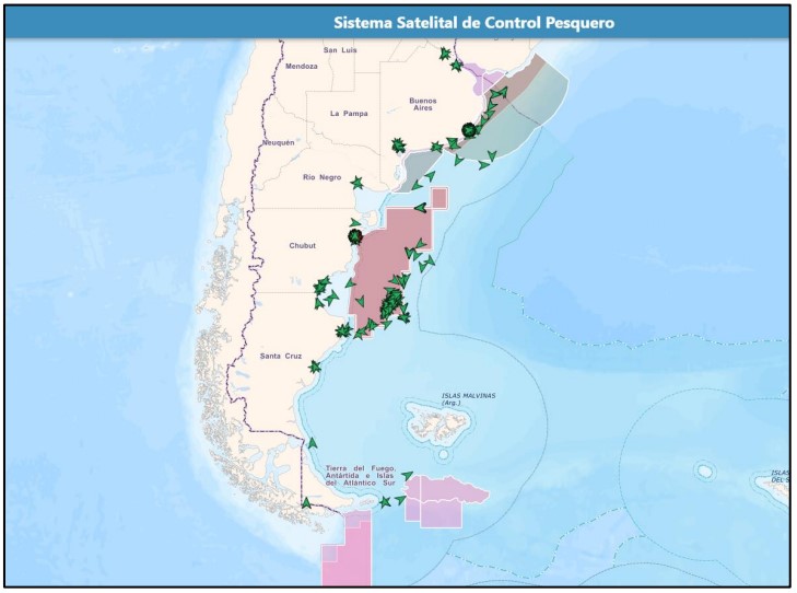 Imagen situacional de la Flota Pesquera Nacional del día 14-01-2025.