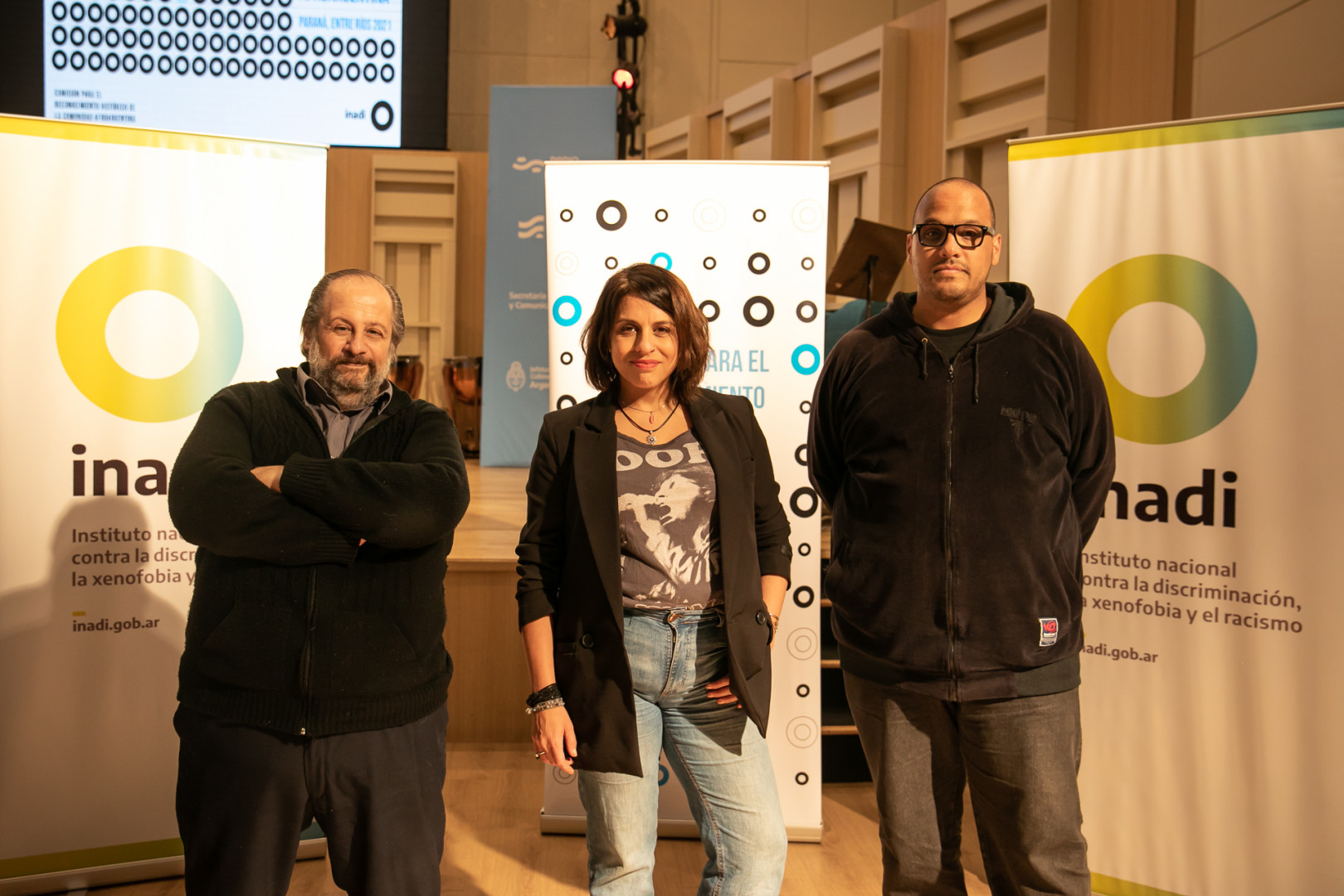 Victoria Donda y Federico Pita en la presentación de las Memorias del Encuentro Nacional.