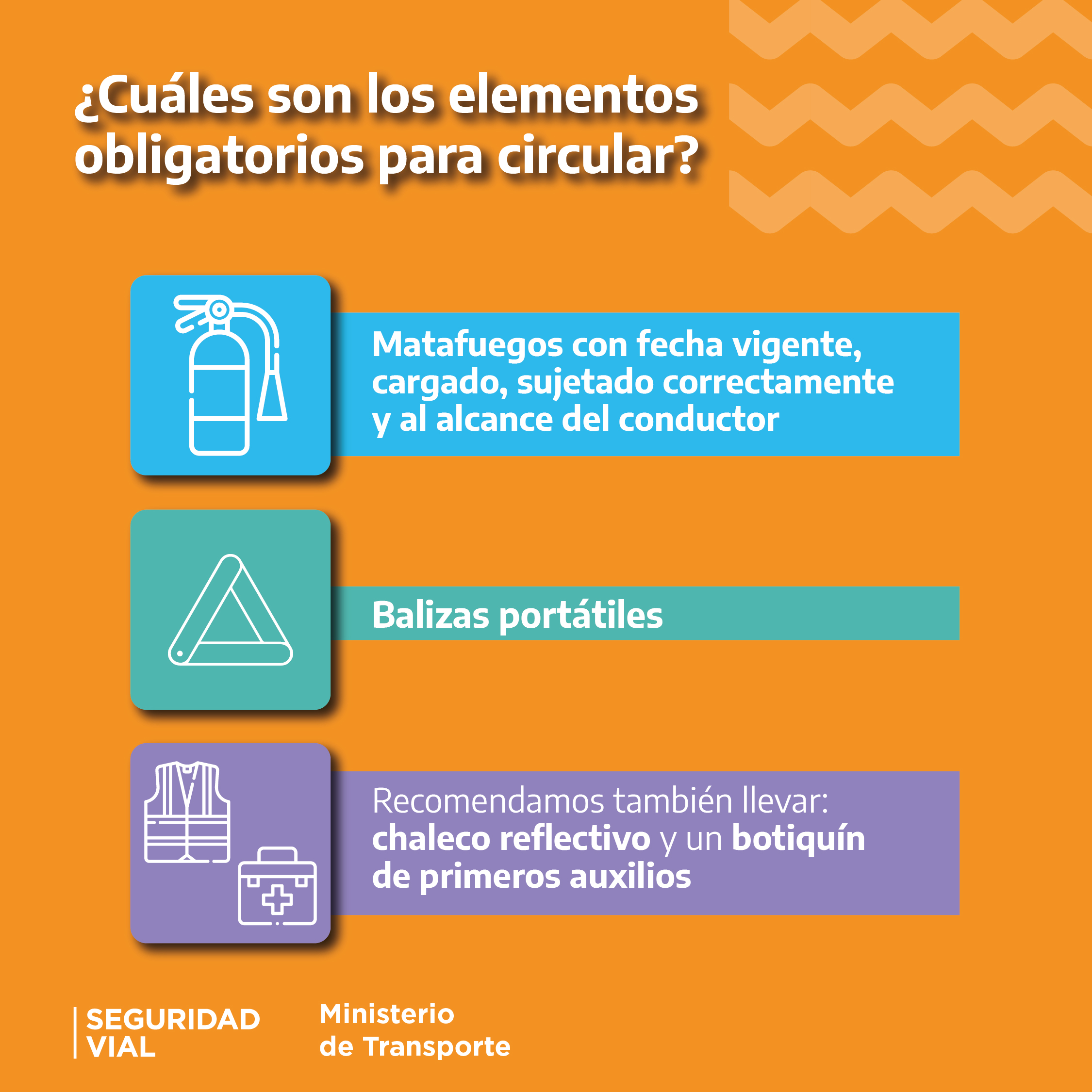 ¿Cuáles son los elementos obligatorios para circular?