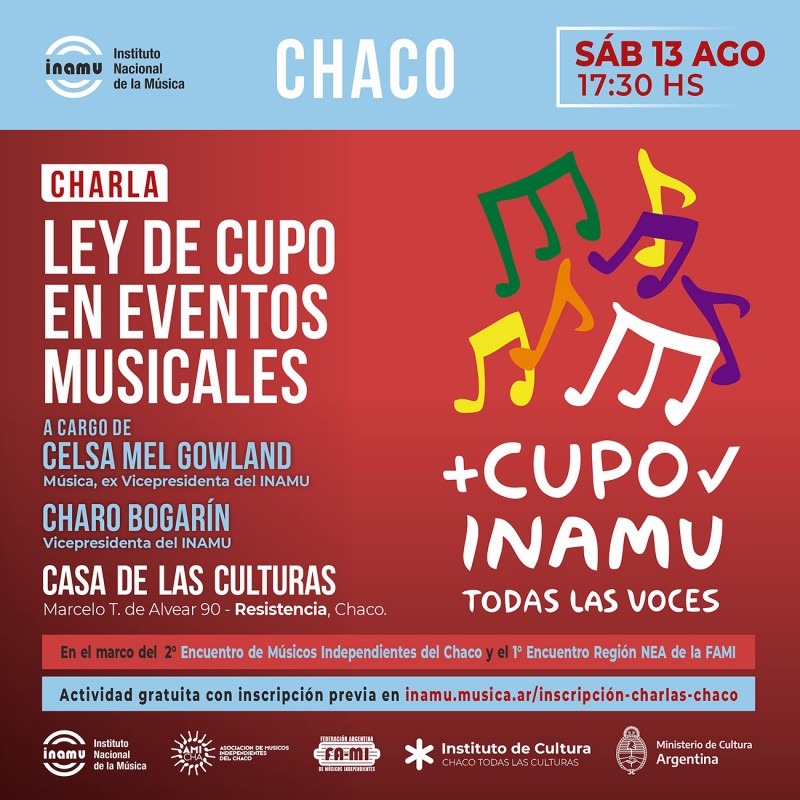 El INAMU con tres actividades en el Chaco Argentina.gob.ar