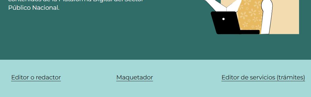Atajo formato superior con públicos en la landing de «Contenidos digitales». Atajo formato superior con públicos
