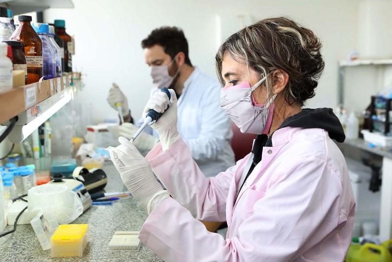 Daniela Hozbor en su laboratorio de la Universidad Nacional de La Plata