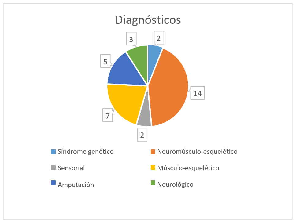 Gráfico de torta con la contidad de Diagnósticos