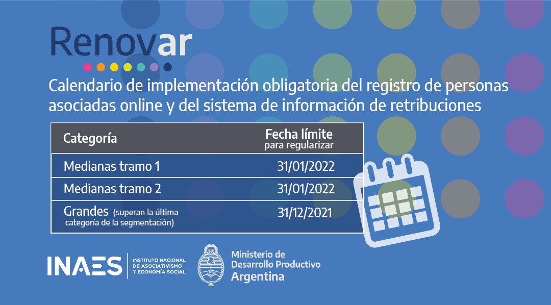 - Entidades medianas tramo 1: 31/01/2022 - Entidades medianas tramo 2: 31/01/2022 - Entidades grandes: 31/12/2021