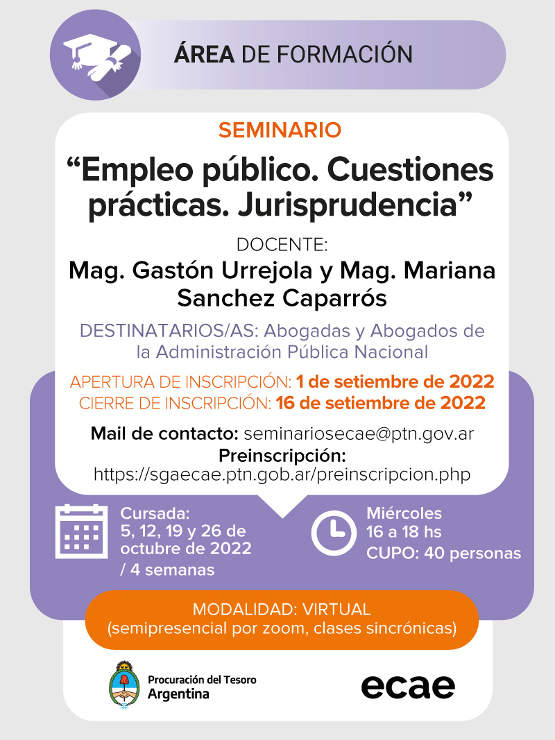 Seminario "Empleo Público. Cuestiones Practicas. Jurisprudencia ...