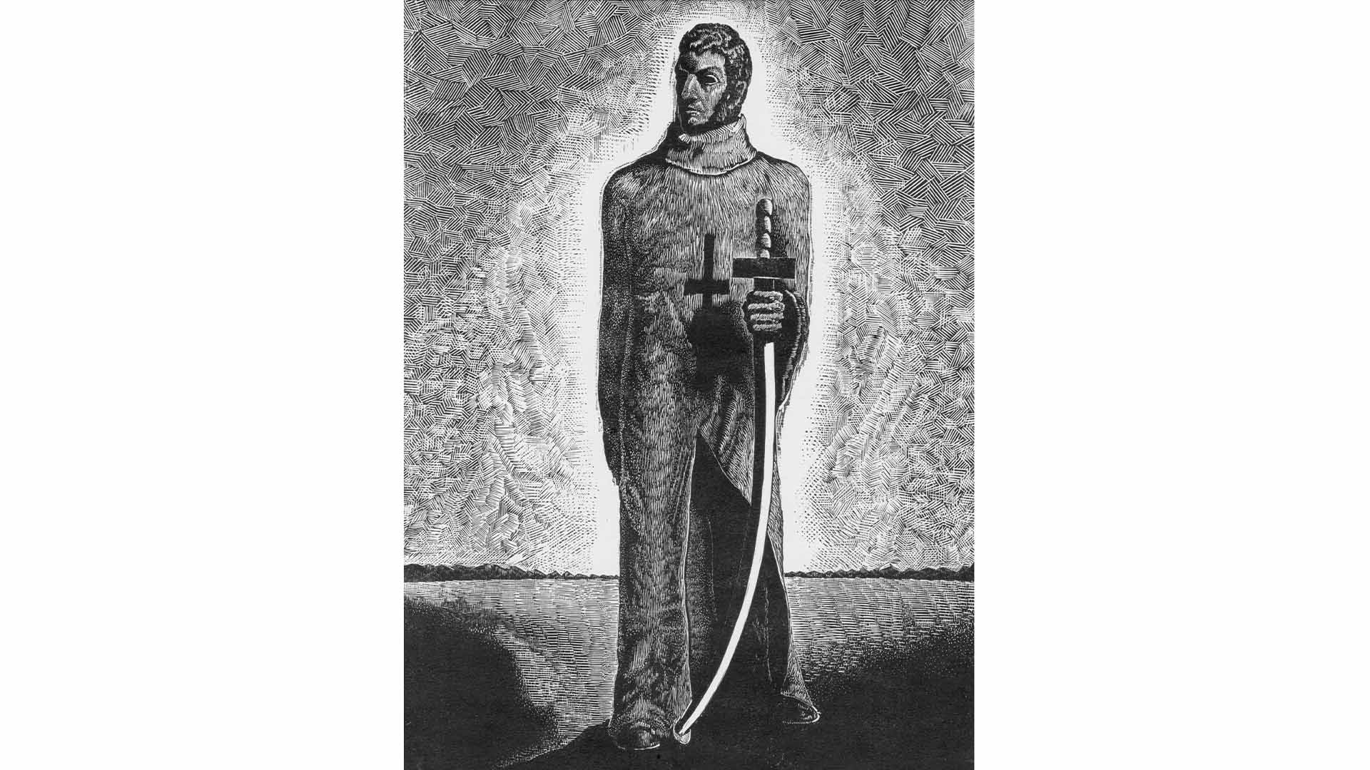 EL MONJE ARMADO. Proyectado y grabado por MARCELO R. SANTÁNGELO Texto alternativo 4