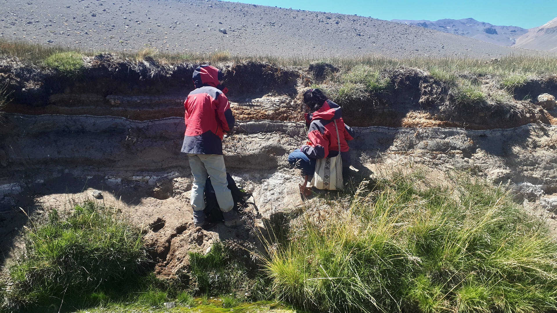 Identificación, descripción y muestreo de los depósitos postglaciales en el valle del Peñón.