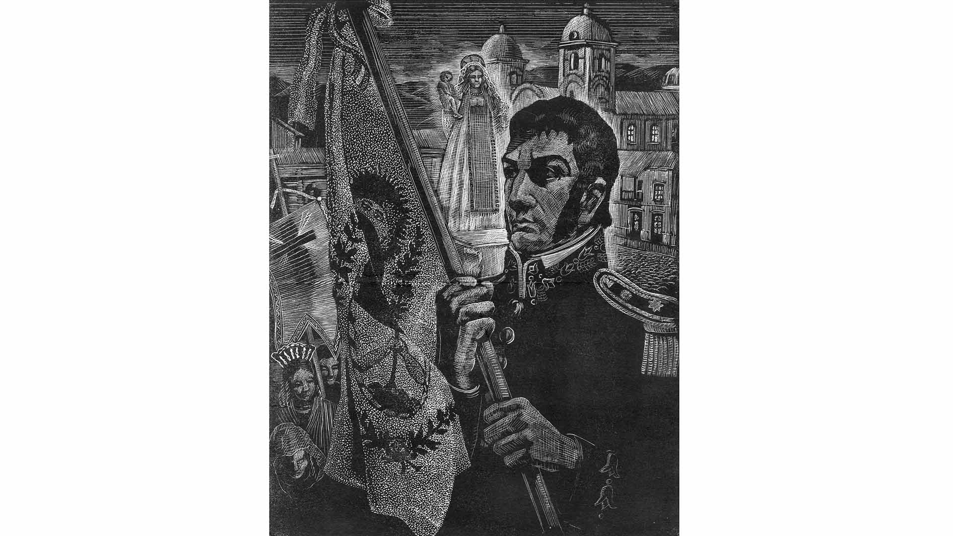 JURA DE LA BANDERA. Proyectado por CARLOS RAMPONE. Grabado por BEATRIZ CAPRA Texto alternativo 14
