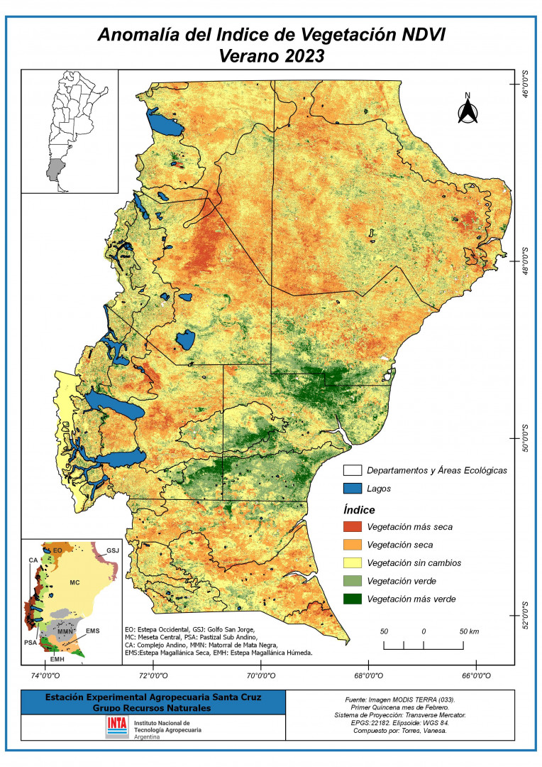 Mapa de anomalía de vegetación Verano 2024