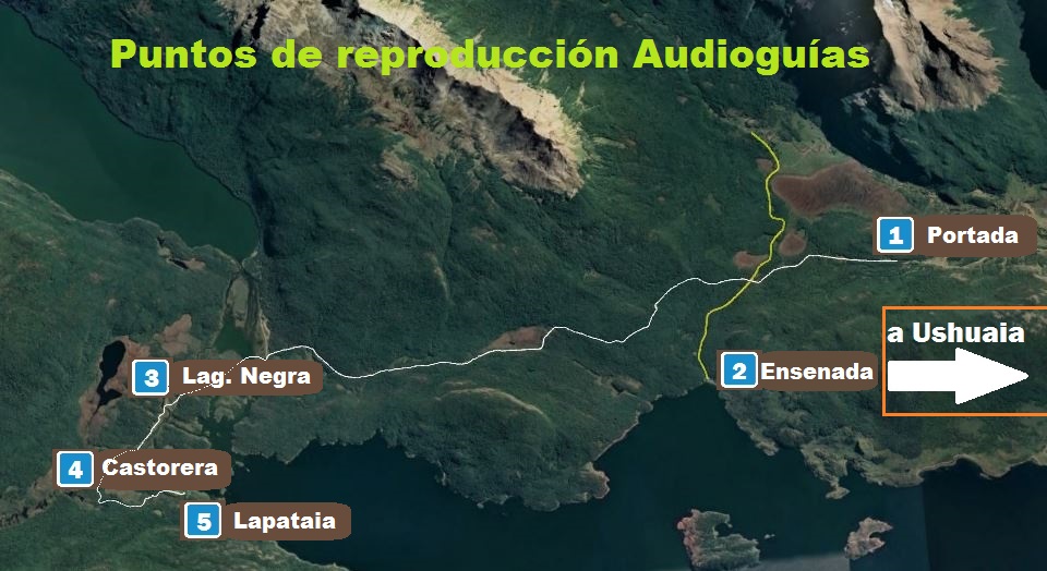 Mapa audioguías PN Tierra del Fuego