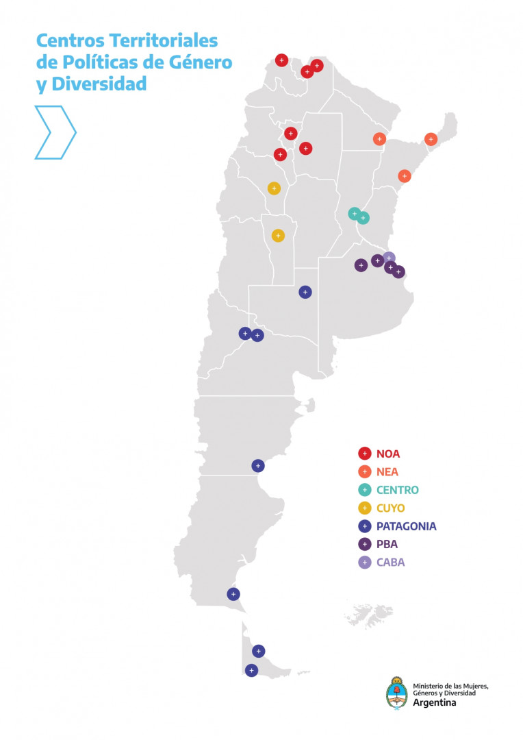 Mapa del estado de situación de los Centros Territoriales