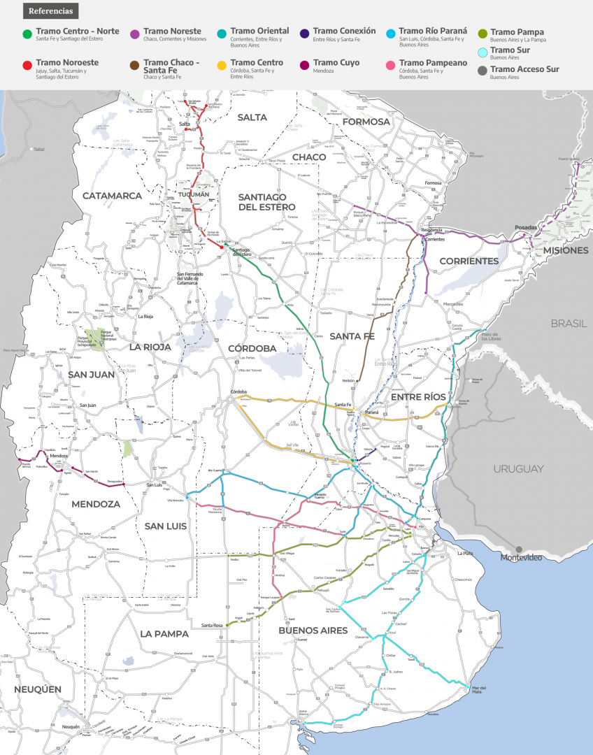 Mapa Red Federal de Concesiones