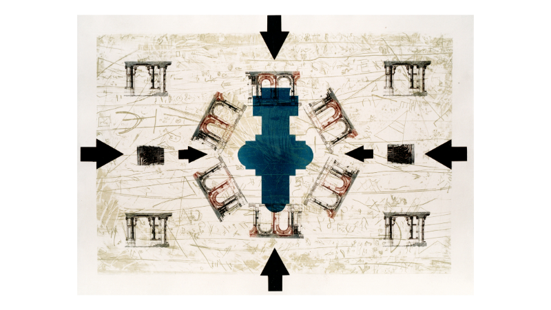 La imagen muestra la obra Esquema y Signo IV de Alicia Díaz Rinaldi