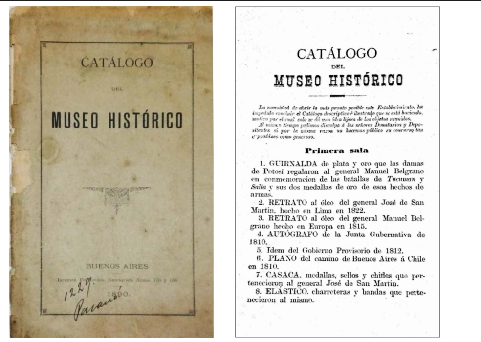 Catálogo del Museo Histórico, 1890. Foto: Museo Histórico Nacional.