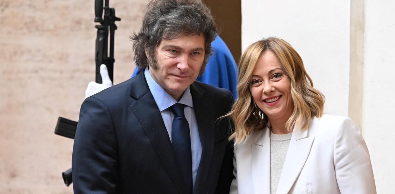 El Presidente Milei y la Presidente del Consejo de Ministros de la República Italiana, Giorgia Meloni.