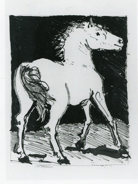 Caballo, Historia Natural de Buffon, 1936. Libro: Historia Natural. Pablo Picasso.