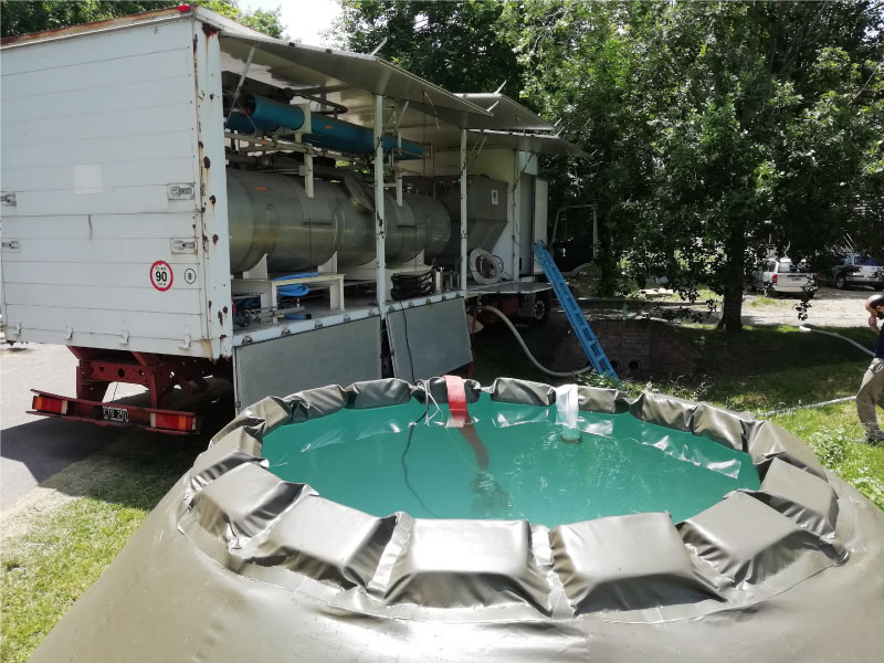 Puesta en marcha de planta potabilizadora móvil. Imagen