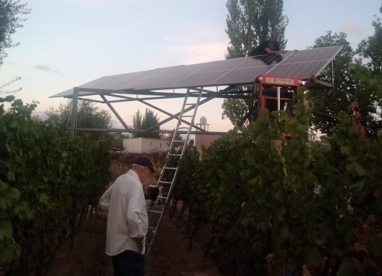 Agrivoltaísmo, prototipo en Lunlunta, Mendoza