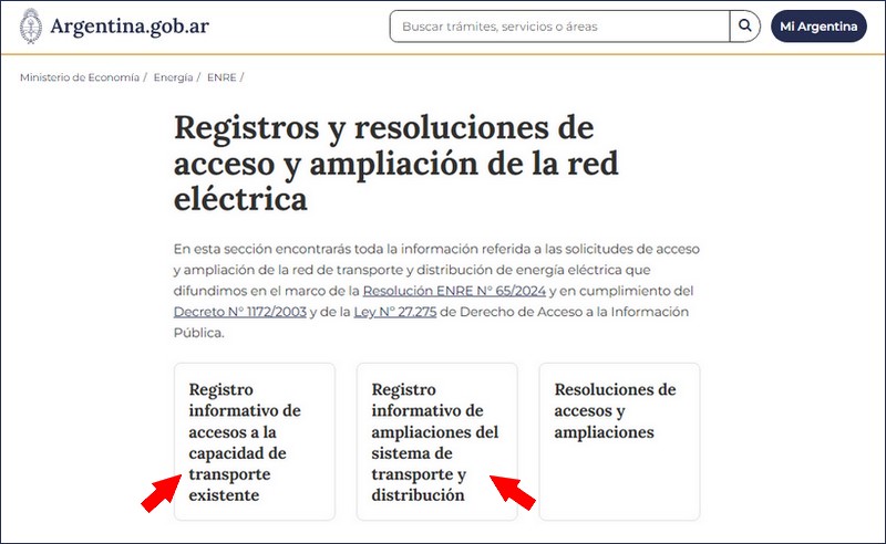 Accesos directos a uno y otro registro.