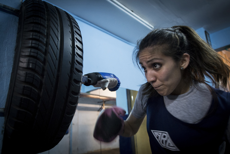 Carabajal entrenando 